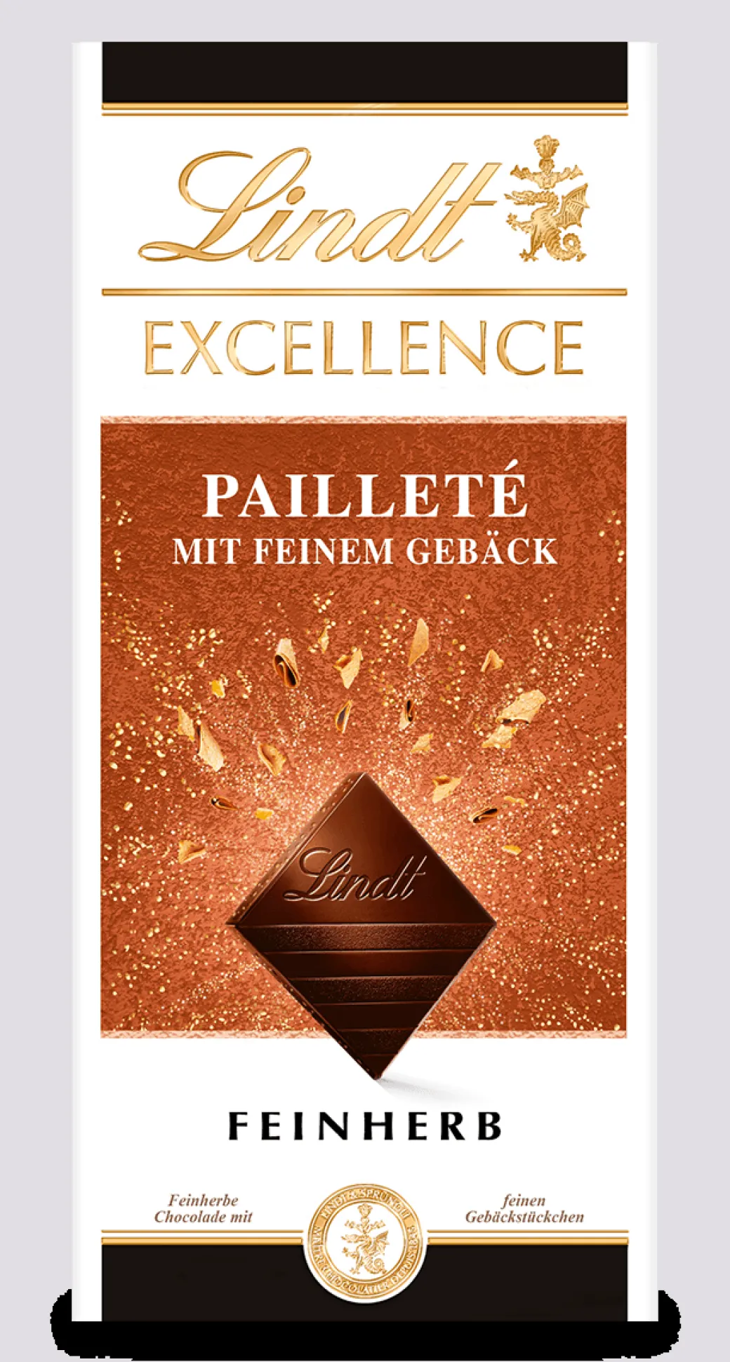 Clearance EXCELLENCE Pailleté mit feinem Gebäck, 100g Tafeln|Dunkel