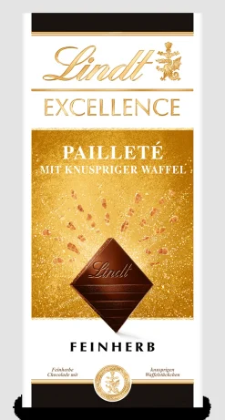 Clearance EXCELLENCE Pailleté mit knuspriger Waffel, 100g Tafeln|Dunkel