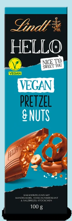 New HELLO Vegan Pretzel & Nuts, 100g Tafeln|Vegan