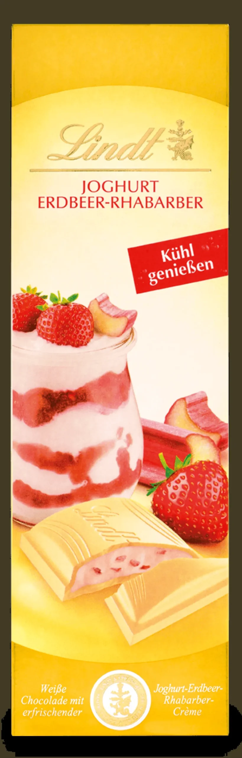 Hot Joghurt Erdbeer-Rhabarber, weiß, 100g Tafeln|Frucht