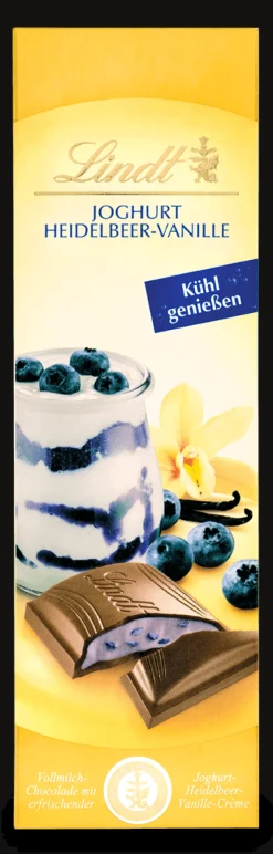 Clearance Joghurt Heidelbeer-Vanille, Vollmilch, 100g Tafeln|Frucht