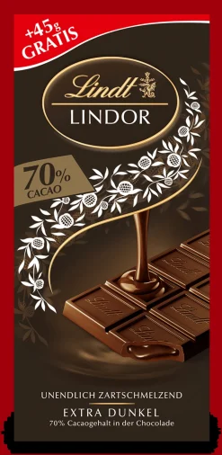 Clearance LINDOR 70%, 145g Tafeln