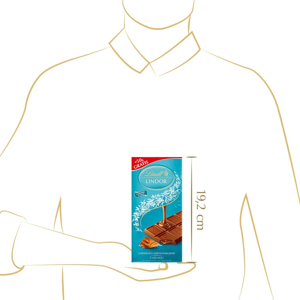 Outlet LINDOR Caramel & Salz, 150g Tafeln