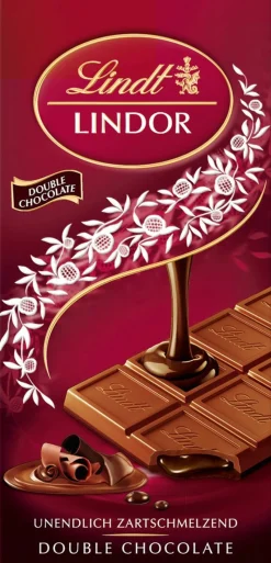 Hot LINDOR Double Chocolate, 100g Tafeln