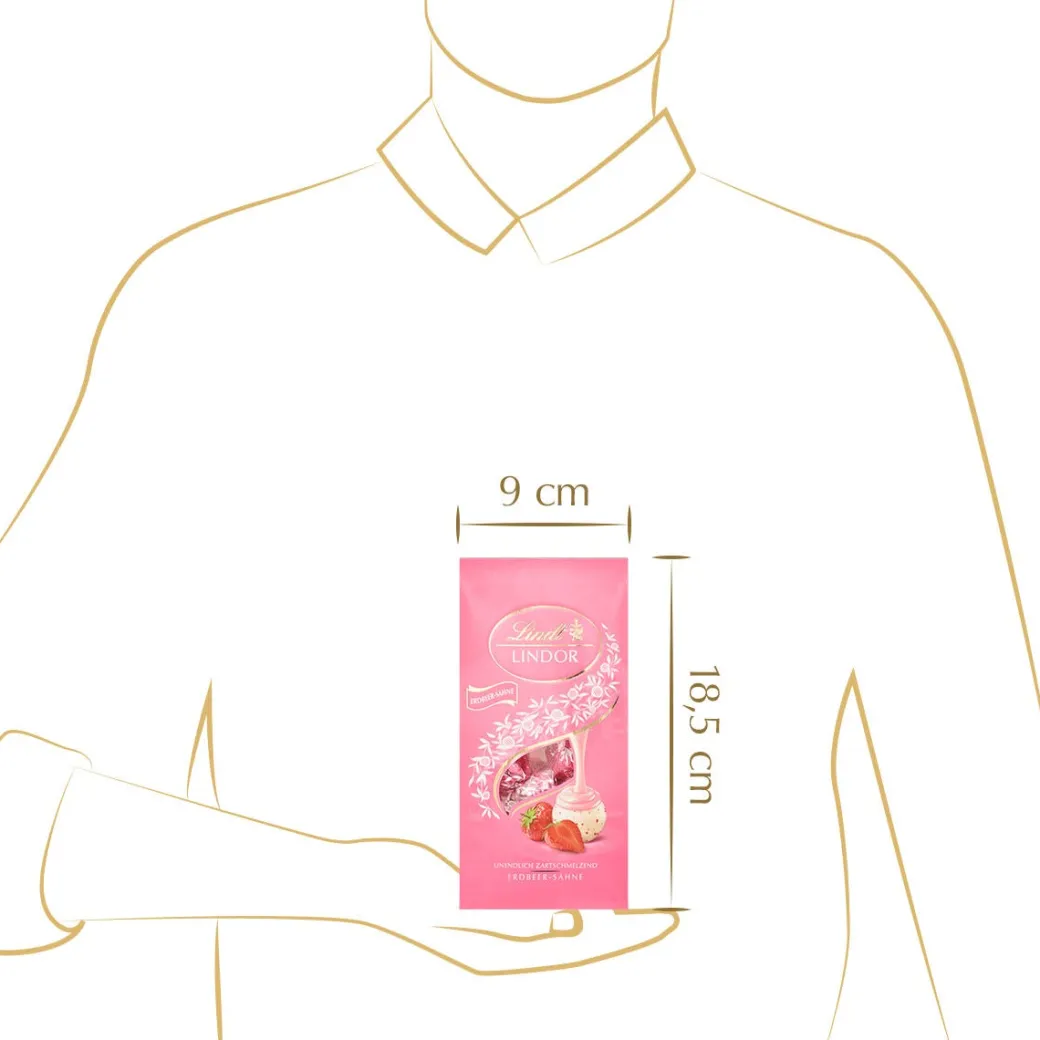 Best LINDOR Kugel Beutel Erdbeer-Sahne, 137g Beutel & Xl Beutel|Frucht