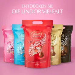 Outlet LINDOR Kugel Beutel Erdbeer-Sahne, 1000g Beutel & Xl Beutel|Frucht