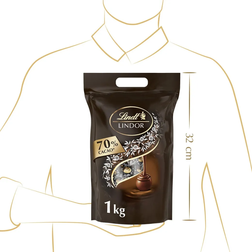 Sale LINDOR Kugel Beutel Extra Dark 70%, 1000g Beutel & Xl Beutel|Dunkel
