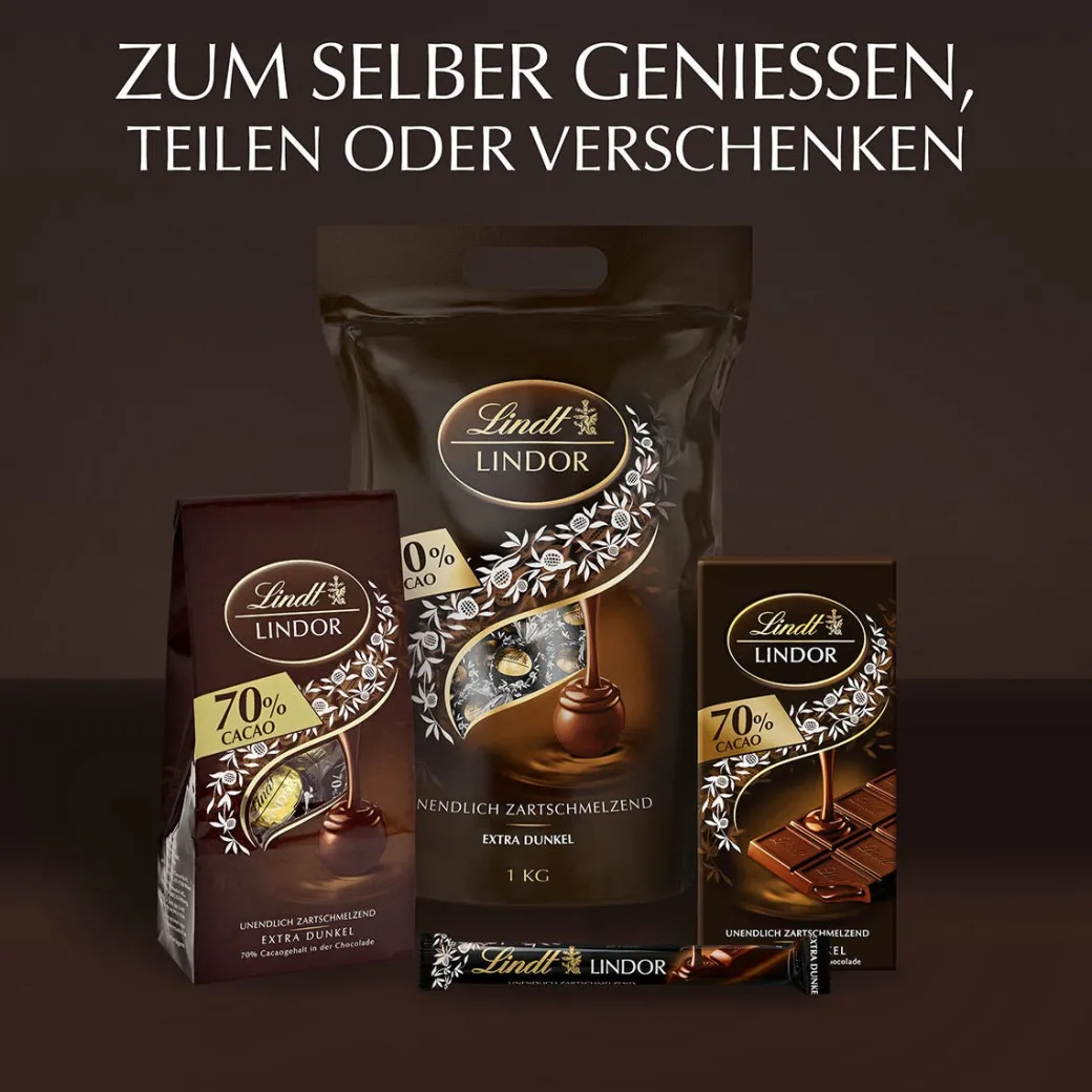 Sale LINDOR Kugel Beutel Extra Dark 70%, 1000g Beutel & Xl Beutel|Dunkel