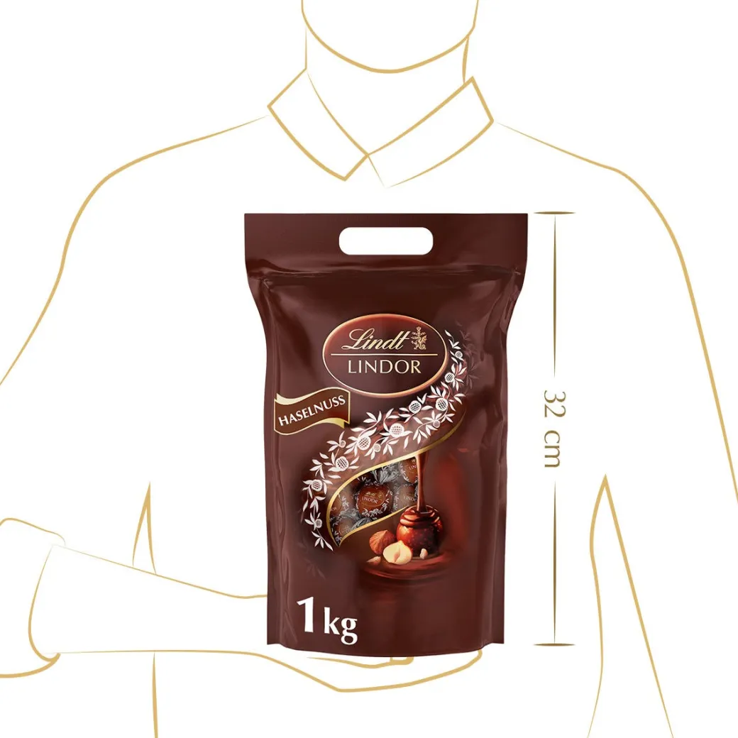 Discount LINDOR Kugel Beutel Haselnuss, 1000g Beutel & Xl Beutel|Nuss