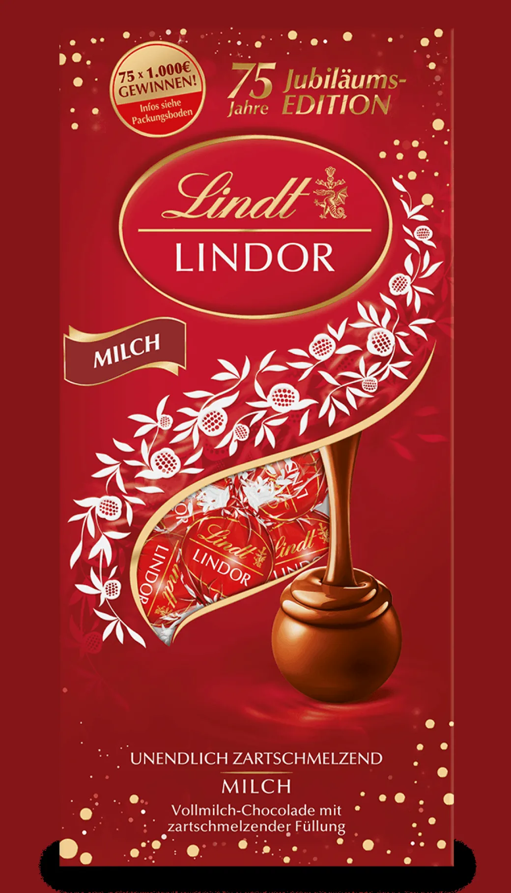 Discount LINDOR Kugel Beutel Milch, 75 Jahre Jubiläum, 137g Beutel & Xl Beutel|Vollmilch