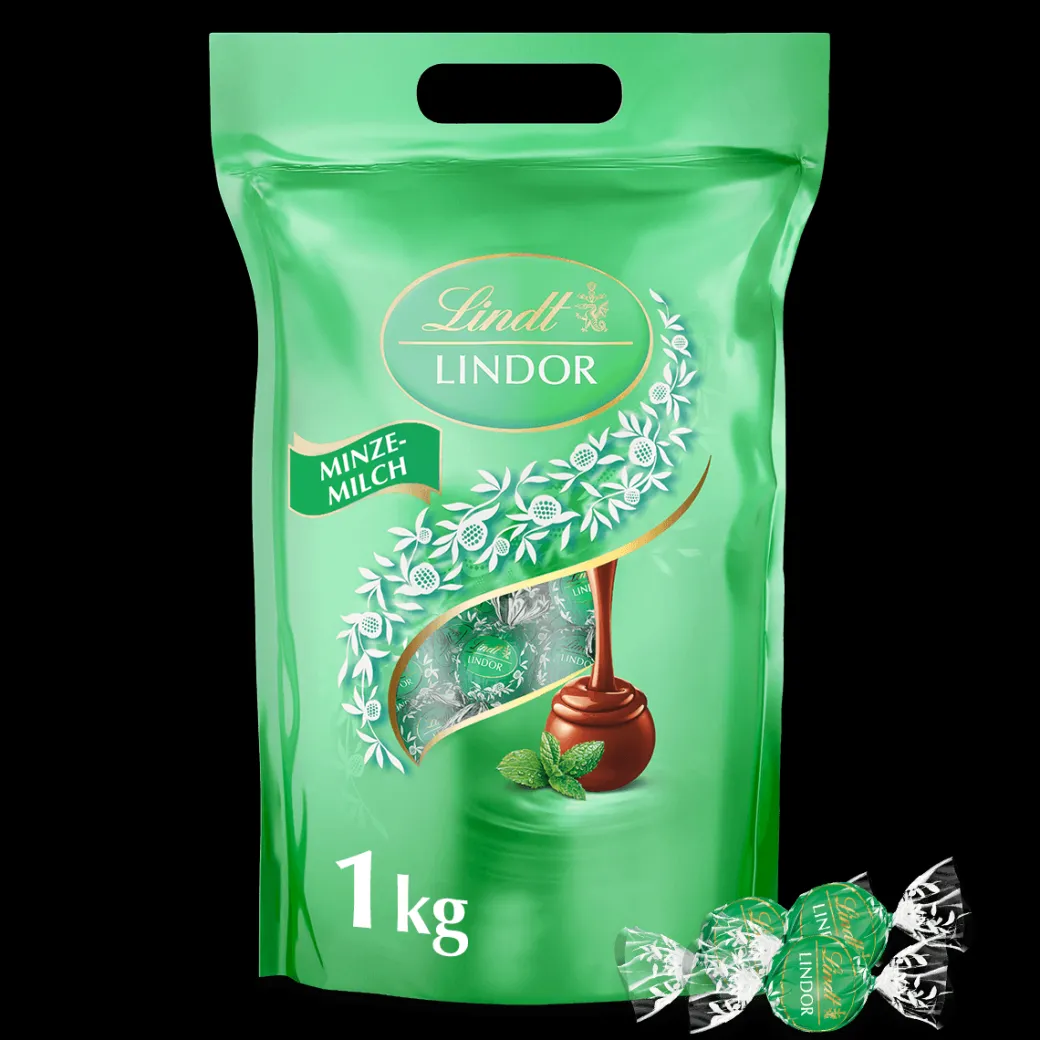 Outlet LINDOR Kugel Beutel Minze Milch, 1000g Beutel & Xl Beutel