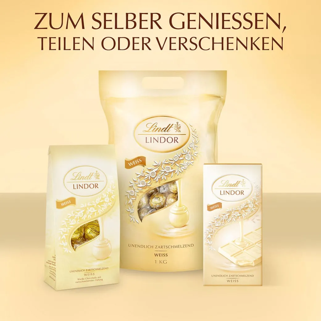Discount LINDOR Kugel Beutel Weiß, 1000g Beutel & Xl Beutel|Weiß