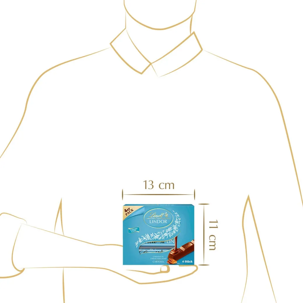 Outlet LINDOR Stick Multipack Caramel & Salz, 4 x 25g Karamell