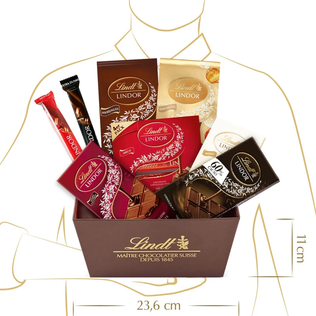 Discount LINDOR Geschenkkorb Mischung, 750g Tafeln|Sticks