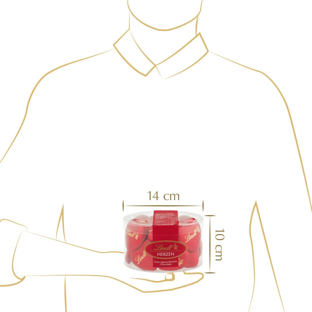 Fashion Schokoladenherzen Rot Köcher, 300g Vollmilch|Köcher